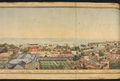 Section of a panorama of Delhi by Mazar or Mazhar Ali Khan