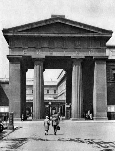 The Doric Arch Leading to Euston Station, London, 1926-1927 by McLeish