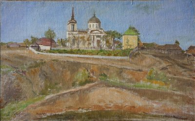 Tarkhany. View of the Church of the Archangel Michael by Meer Michailovich Gokhstein