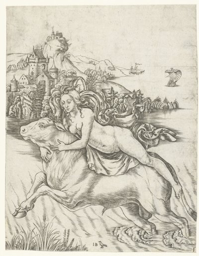 Abduction of Europa on the Back of Jupiter in the Form of a Bull by Meester IB met de vogel