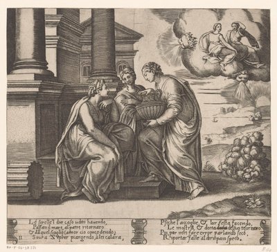 Psyche Visited by Her Sisters (Story of Cupid and Psyche) by Meester van de Dobbelsteen