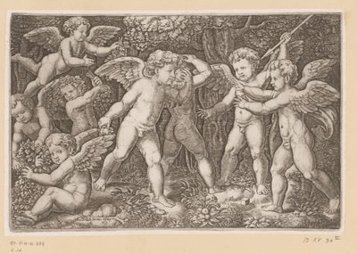 Playing Putti (Tapestries of the Pope) by Meester van de Dobbelsteen