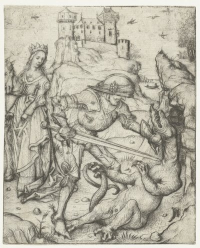 Saint George on Foot by Meester van het Amsterdamse Kabinet