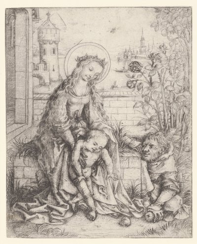 The Holy Family by the Rosebush by Meester van het Amsterdamse Kabinet