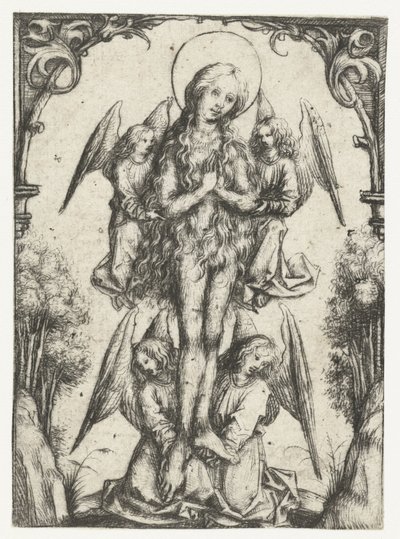 The Elevation of St. Mary Magdalene with Four Angels by Meester van het Amsterdamse Kabinet