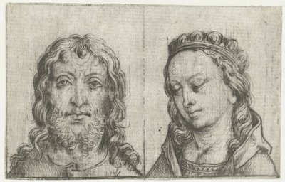 The Heads of Christ and Mary by Meester van het Amsterdamse Kabinet