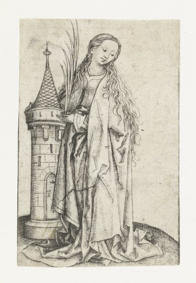 Saint Barbara (large version) by Meester van het Amsterdamse Kabinet