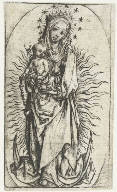 Madonna with Star Crown and Rosary on the Crescent Moon by Meester van het Amsterdamse Kabinet