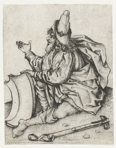 Roma Man with Beard and Blank Coat of Arms by Meester van het Amsterdamse Kabinet