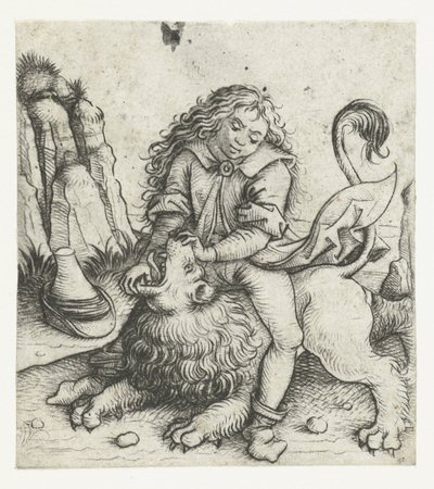 Samson Overcomes the Lion History of Samson (series title) by Meester van het Amsterdamse Kabinet