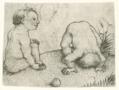 Two Playing Children by Meester van het Amsterdamse Kabinet