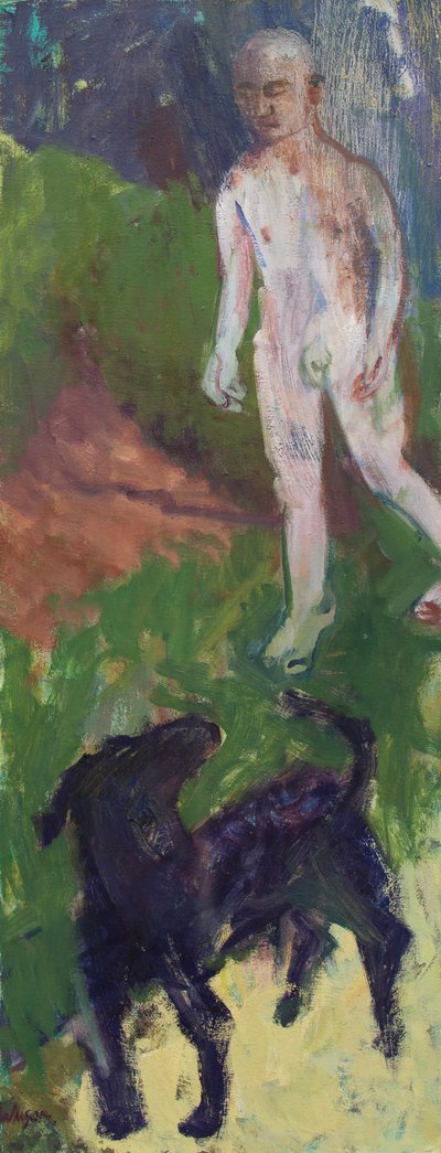 White man who walked a black dog, 2016 by Megan Williamson