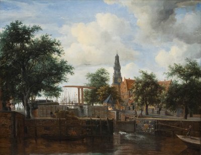 The Haarlem lock, Amsterdam by Meindert Hobbema