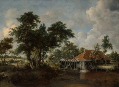 The Watermill with the Great Red Roof, 1662-1665 by Meindert Hobbema