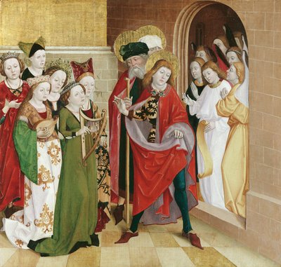 St. Vitus Renounces the Pleasures of the World by Meister der Veitslegende