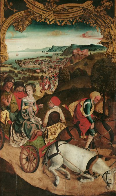 Flight of Saints Cantius, Cantianus, and Cantianilla (Inside); Christ on the Mount of Olives (Outside) by Meister des Krainburger Altars