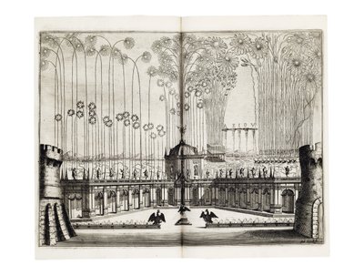 Fireworks on the occasion of the wedding of Leopold I, Holy Roman Emperor, and Margaret Theresa of Spain in Vienna, December 1666 by Melchior Küsel