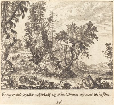 Draun River by Melchior Küsel after Johann Wilhelm Baur