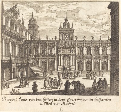 Escorial, Spain by Melchior Küsel after Johann Wilhelm Baur