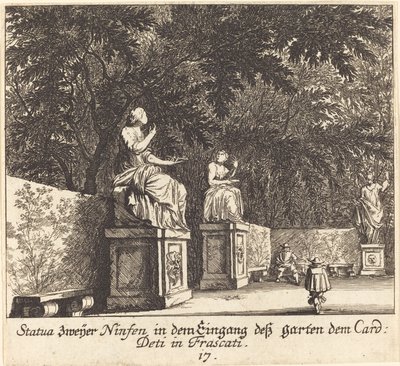 Gardens, Cardinal Deti, Frascati by Melchior Küsel after Johann Wilhelm Baur