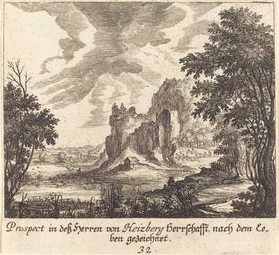 Mountain View by Melchior Küsel after Johann Wilhelm Baur