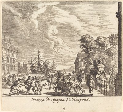 Piazza di Spagna, Naples by Melchior Küsel after Johann Wilhelm Baur