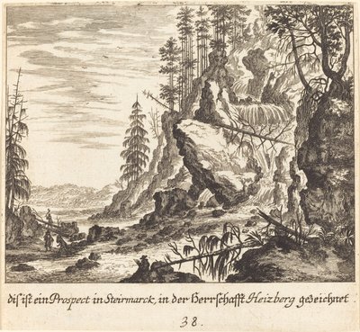 View in Stairmarck by Melchior Küsel after Johann Wilhelm Baur