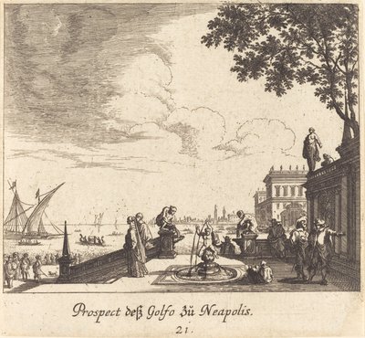 View of Gulf of Naples by Melchior Küsel after Johann Wilhelm Baur