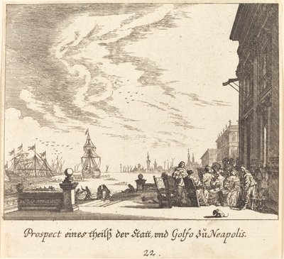 View of Gulf of Naples by Melchior Küsel after Johann Wilhelm Baur