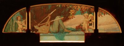 Allegory of Autumn (Satyr Music with a Nymph Playing Double Auloi) by Melchior Lechter