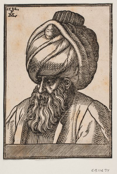 Bust of Full-bearded Man Wearing a Turban, 3/4 Profile Towards the Left by Melchior Lorck