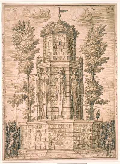 Fountain with Caryatids by Melchior Lorck