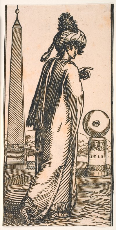 Walking Beardless Man Seen Diagonally from Behind by Melchior Lorck