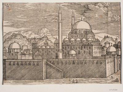 Idealized Image of the Bayazidiye Mosque, Seen from South East by Melchior Lorck
