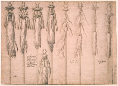 Nine Oxtails Mounted as Standards by Melchior Lorck