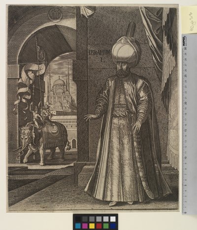 Portrait of Sultan Suleiman the Magnificent (standing) by Melchior Lorck