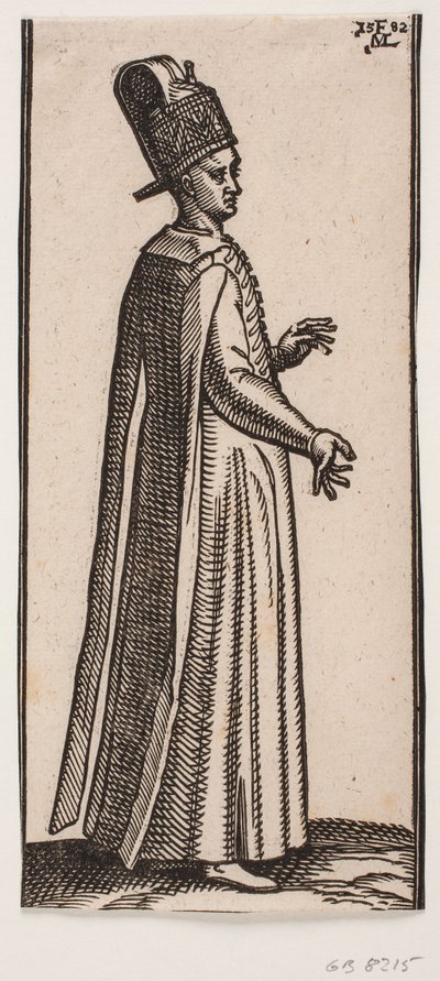 Standing Beardless Man Facing Right by Melchior Lorck