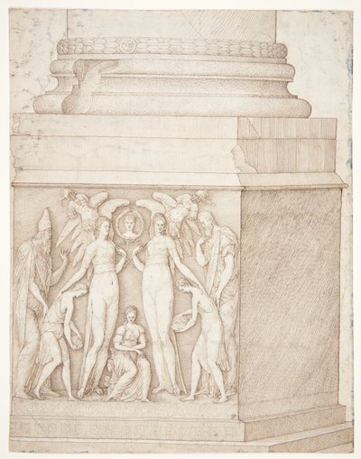 The Sculptured Pedestal of a Column by Melchior Lorck