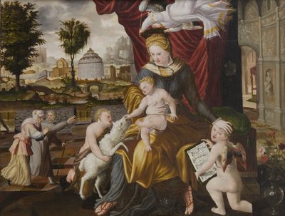 The Virgin Mary and Child, the Infant St. John and Two Angels by Melchior Lorck