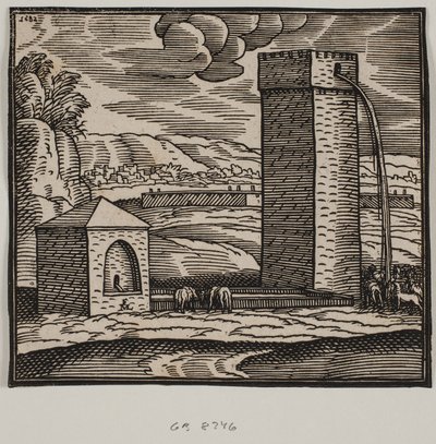 Well, Water Trough, and Water Tower by Melchior Lorck