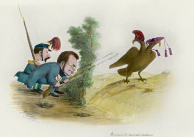 The Roman Question: Count of Cavour Caricature, c.1860 by Melchiorre Delfico