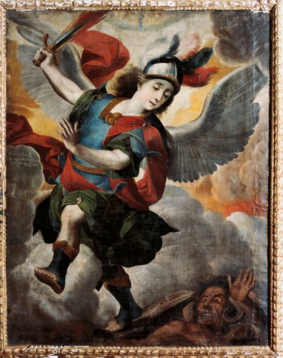 The Archangel Saint Michael (Painting by Melchor Perez de Holguin) by Melchor Pérez de Holguín