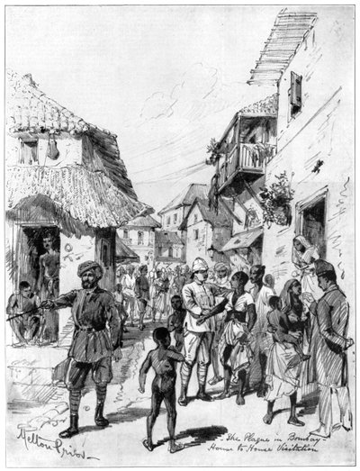 House-to-house visitation during the plague in Bombay, India by Melton Prior