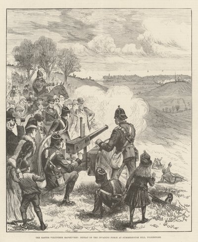 The Easter Volunteer Manoeuvres, Defeat of the Invading Force at Summerhouse Hill, Folkestone by Melton Prior