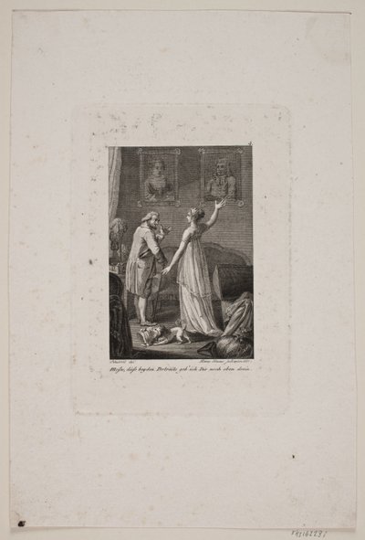 Illustration with Lady and Gentleman in Front of Two Portraits by Meno Haas
