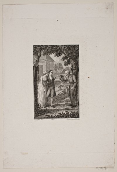 Illustration with Watchman Greeting a Young Couple by Meno Haas