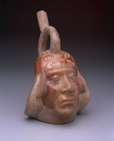 Stirrup-Spout Vessel: Portrait Head, AD 200-500 by Mesoamerican Mesoamerican