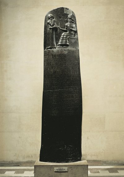 Code of Hammurabi: The God Shamash Dictating His Laws to Hammurabi by Mesopotamian