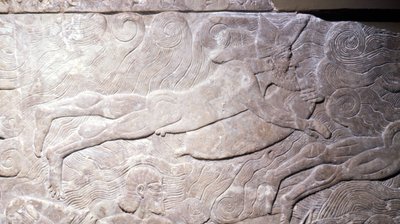 Bas-relief of a Swimmer Supported by an Outboard Serving as a Buoy - Mesopotamia by Mesopotamian