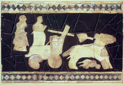 War Chariot Pulled by Two Horses by Mesopotamian